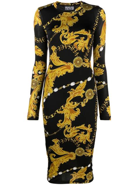 versace jeans couture floral printed dress|Versace Jeans Couture watercolor dress.